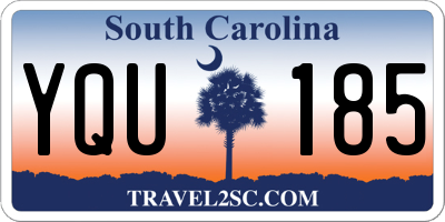 SC license plate YQU185