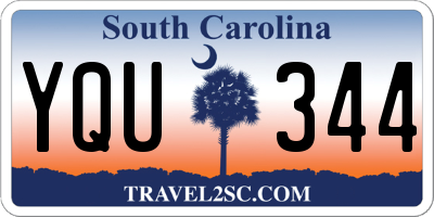 SC license plate YQU344