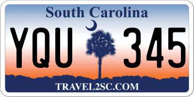 SC license plate YQU345