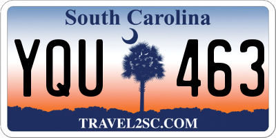 SC license plate YQU463