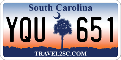 SC license plate YQU651