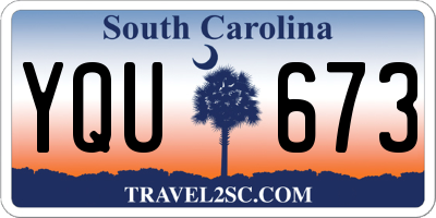SC license plate YQU673