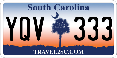 SC license plate YQV333