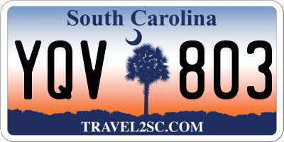 SC license plate YQV803