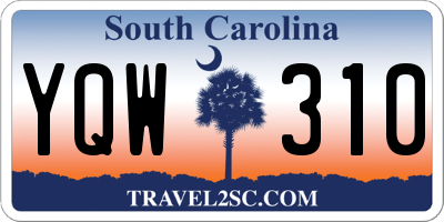 SC license plate YQW310