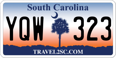 SC license plate YQW323