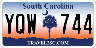 SC license plate YQW744