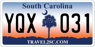 SC license plate YQX031