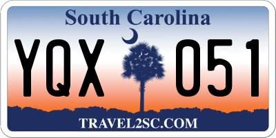SC license plate YQX051