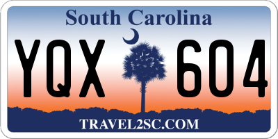 SC license plate YQX604
