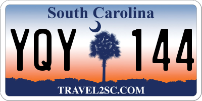 SC license plate YQY144