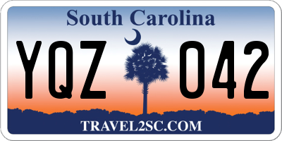 SC license plate YQZ042