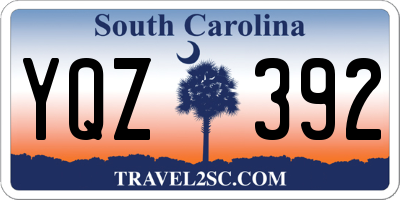 SC license plate YQZ392