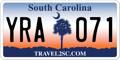 SC license plate YRA071