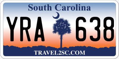 SC license plate YRA638