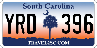 SC license plate YRD396