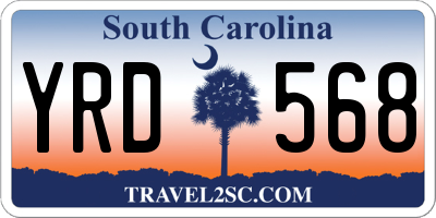 SC license plate YRD568