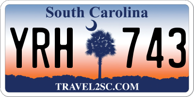 SC license plate YRH743