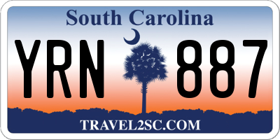 SC license plate YRN887