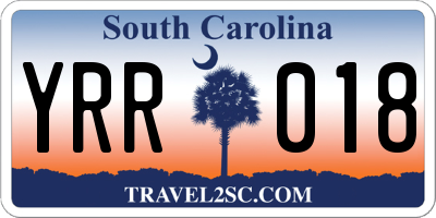 SC license plate YRR018