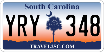 SC license plate YRY348