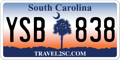 SC license plate YSB838