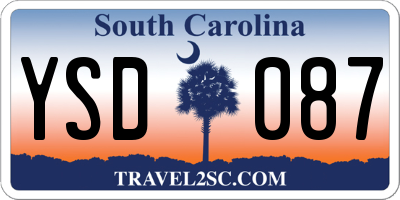 SC license plate YSD087
