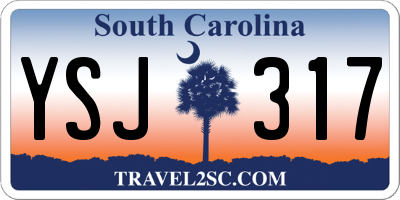 SC license plate YSJ317