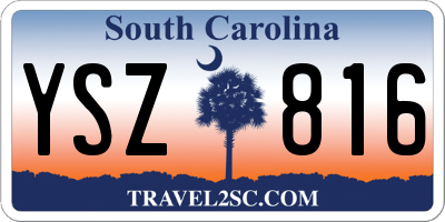 SC license plate YSZ816