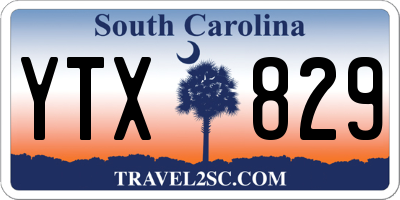 SC license plate YTX829