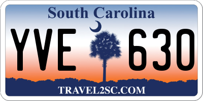 SC license plate YVE630