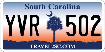 SC license plate YVR502