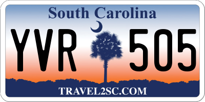 SC license plate YVR505