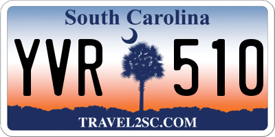 SC license plate YVR510