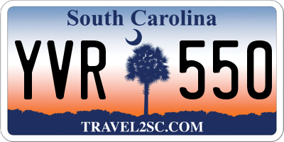 SC license plate YVR550
