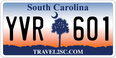 SC license plate YVR601