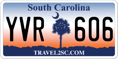 SC license plate YVR606