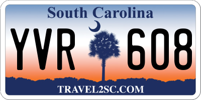 SC license plate YVR608