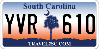 SC license plate YVR610
