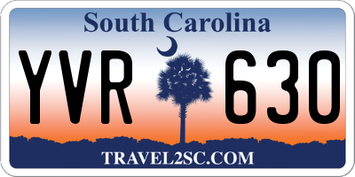SC license plate YVR630