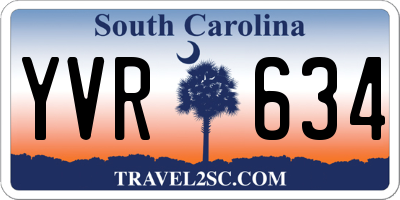 SC license plate YVR634