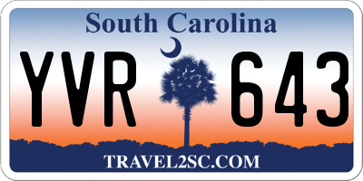 SC license plate YVR643