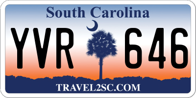 SC license plate YVR646
