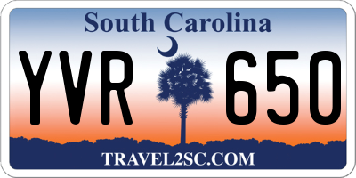 SC license plate YVR650