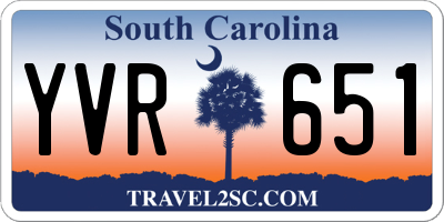 SC license plate YVR651