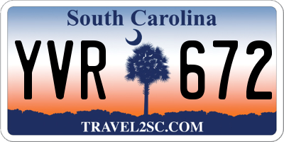 SC license plate YVR672