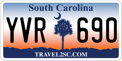 SC license plate YVR690