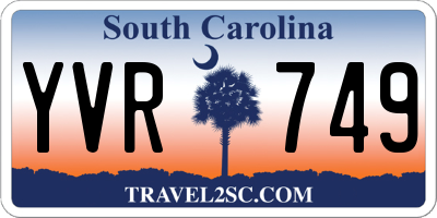 SC license plate YVR749