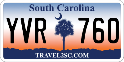 SC license plate YVR760