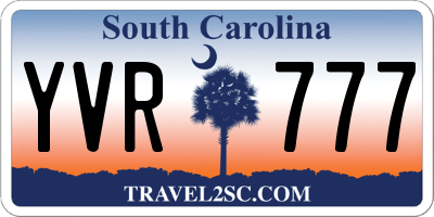 SC license plate YVR777